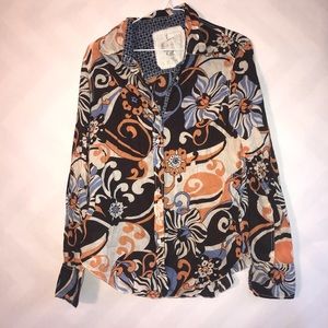 🌻 Cimo floral button up shirt size large